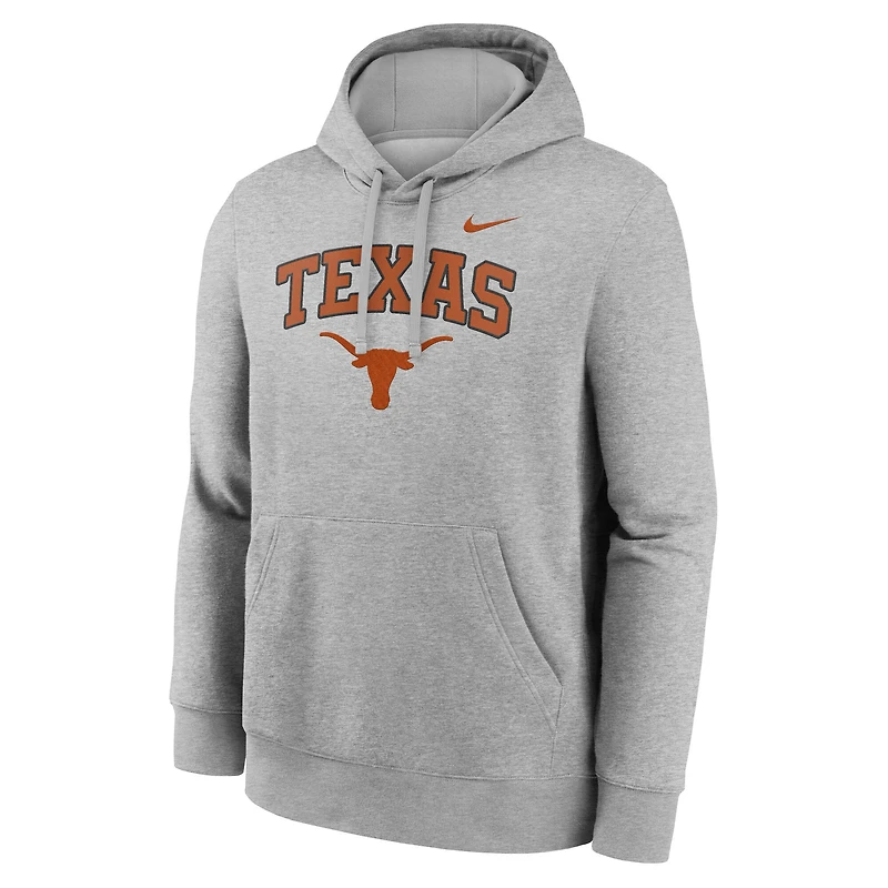 Sweat à capuche Nike gris Texas Longhorns Club Fleece Arch pour homme