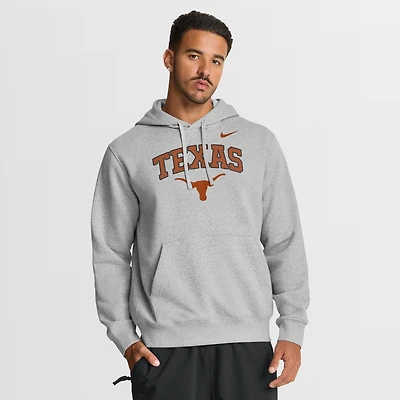 Men's Nike Gray Texas Longhorns Club Fleece Arch Pullover Hoodie