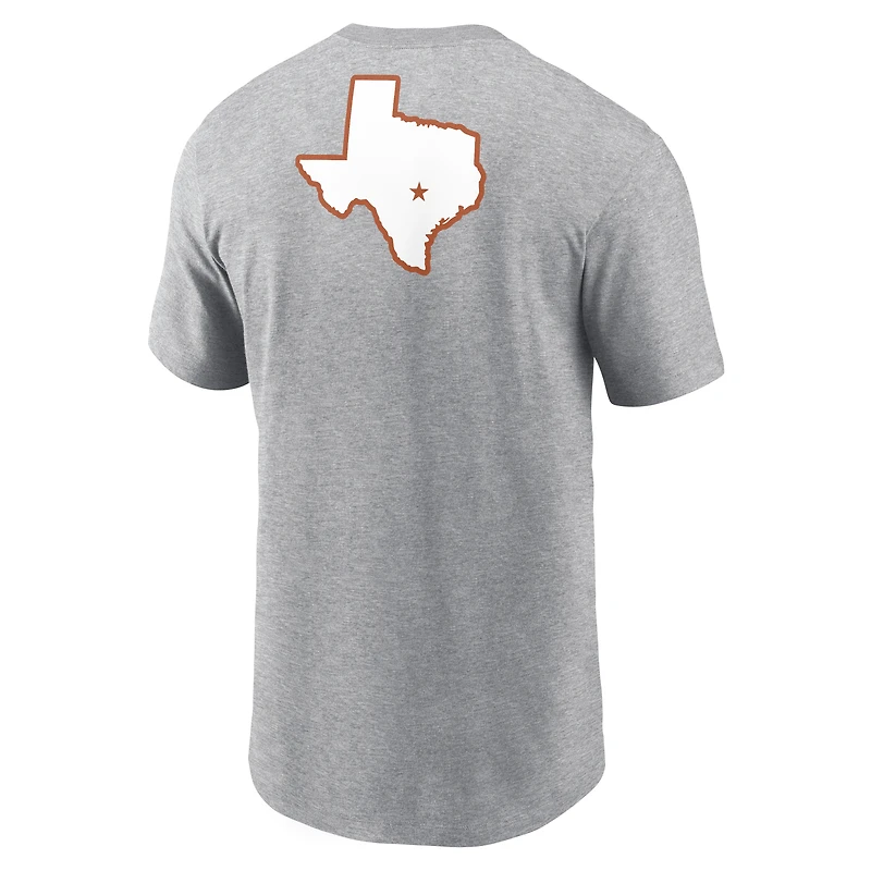 Men's Nike Heather Gray Texas Longhorns Campus 2-Hit Primary Mascot T-Shirt