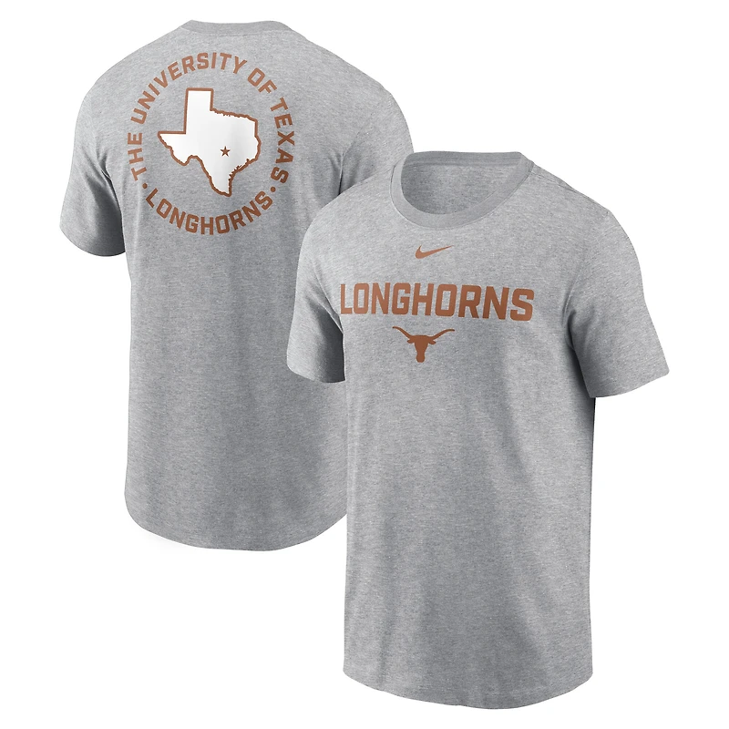 T-shirt Nike Campus 2-Hit gris chiné pour homme des Texas Longhorns