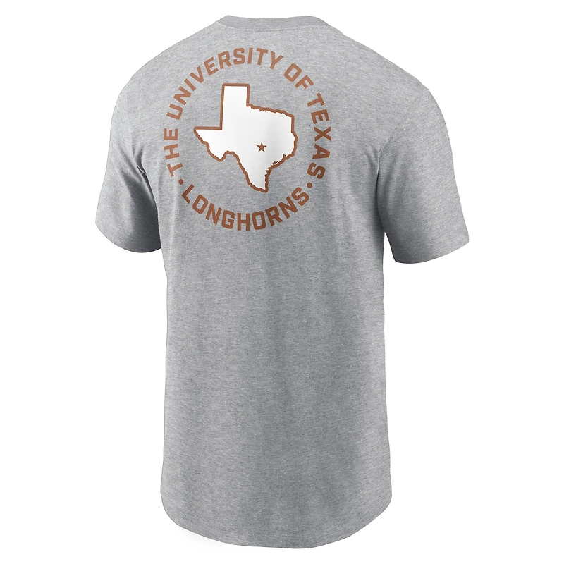 T-shirt Nike Campus 2-Hit gris chiné pour homme des Texas Longhorns