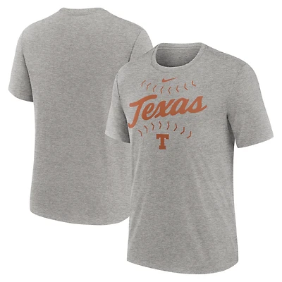 T-shirt Nike Heather Grey Texas Longhorns Campus Local Tri-Blend pour homme