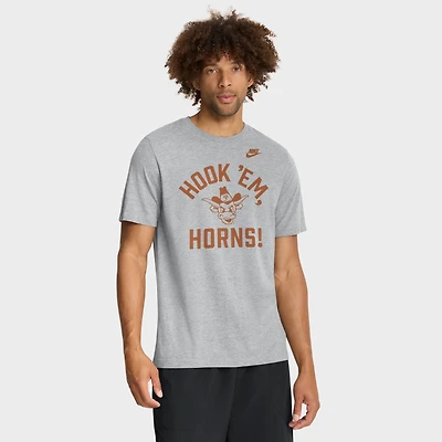 T-shirt Nike pour homme, gris chiné, Texas Longhorns Legacy Mantra Tri-Blend