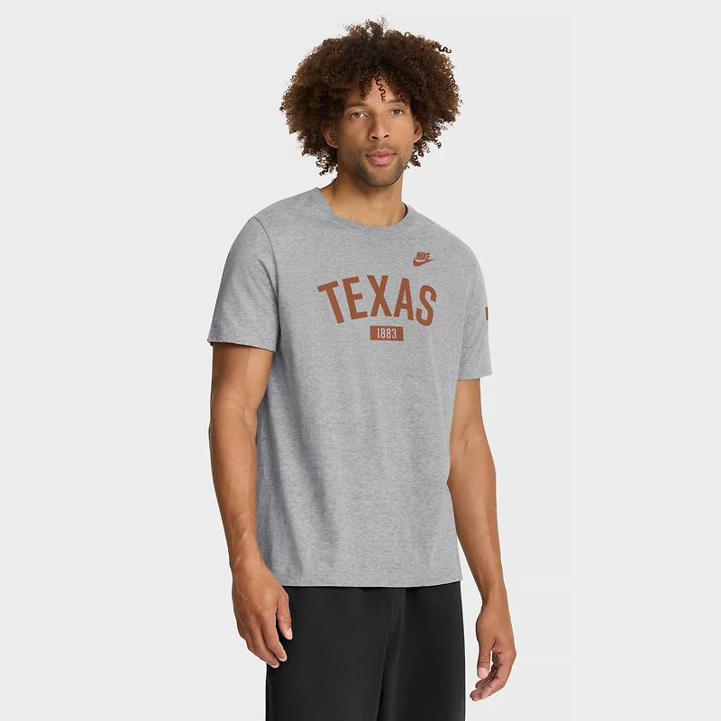 Men's Nike Heather Gray Texas Longhorns Legacy Arch T-Shirt