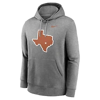 Sweat à capuche en polaire Nike Heather Grey Texas Longhorns Primetime Alternate Logo Club pour homme