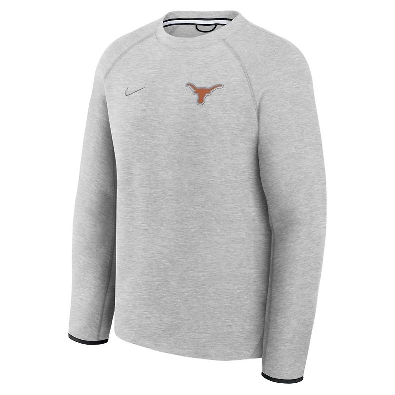 Men's Nike Heather Gray Texas Longhorns Tech Fleece Raglan Sweatshirt