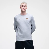 Sweat-shirt raglan en polaire technique Nike Texas Longhorns gris chiné pour homme