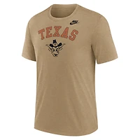 Men's Nike Heather Light Brown Texas Longhorns Legacy Arch Tri-Blend T-Shirt