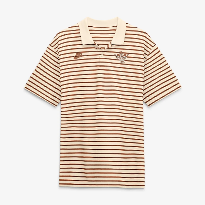 Men's Nike Natural/Texas Orange Texas Longhorns Striped Primary Logo Dri-FIT Polo
