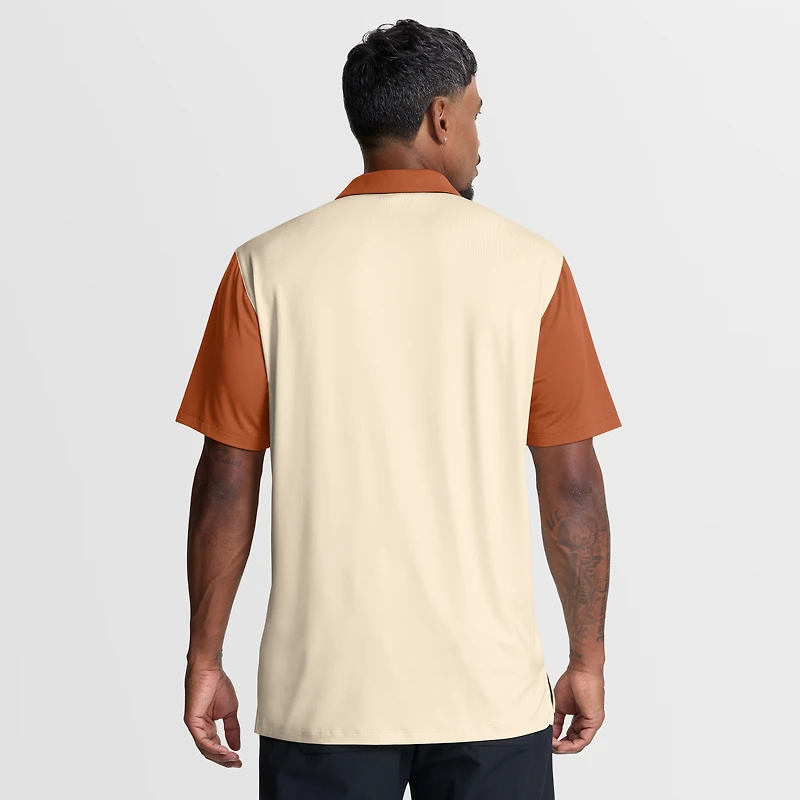 Men's Nike Natural/Texas Orange Texas Longhorns Vapor Primary Logo Dri-FIT Polo