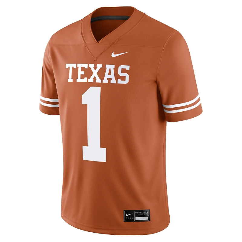Maillot de match Nike #1 Texas Orange Longhorns pour homme
