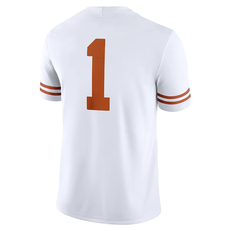 Men's Nike #1 White Texas Longhorns Game Jersey