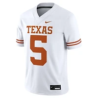 Maillot de football américain Nike Quintrevion Wisner pour homme, blanc, Texas Longhorns, NIL