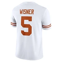 Maillot de football américain Nike Quintrevion Wisner pour homme, blanc, Texas Longhorns, NIL
