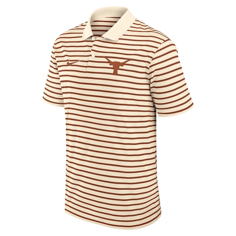 Polo Nike Tan Texas Longhorns à rayures avec logo principal Dri-FIT pour homme