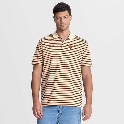 Polo Nike Tan Texas Longhorns à rayures avec logo principal Dri-FIT pour homme