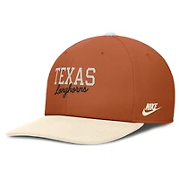 Casquette Nike Texas Longhorns Pro Legacy Snapback Orange/Crème pour homme