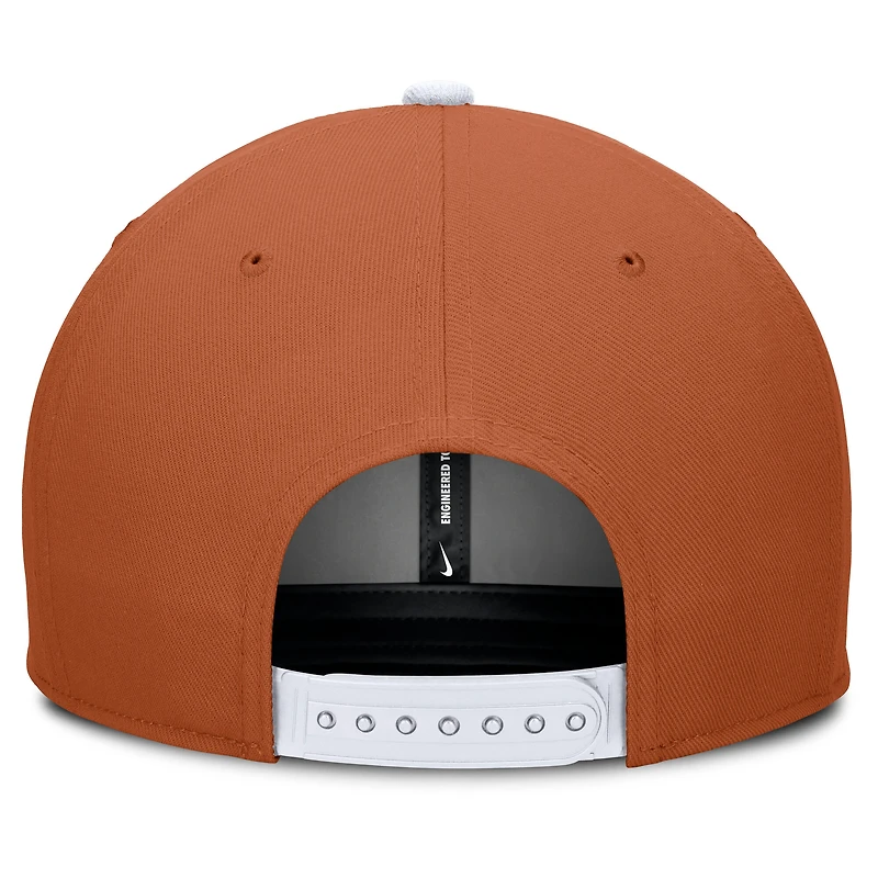 Casquette Nike Texas Longhorns Pro Legacy Snapback Orange/Crème pour homme