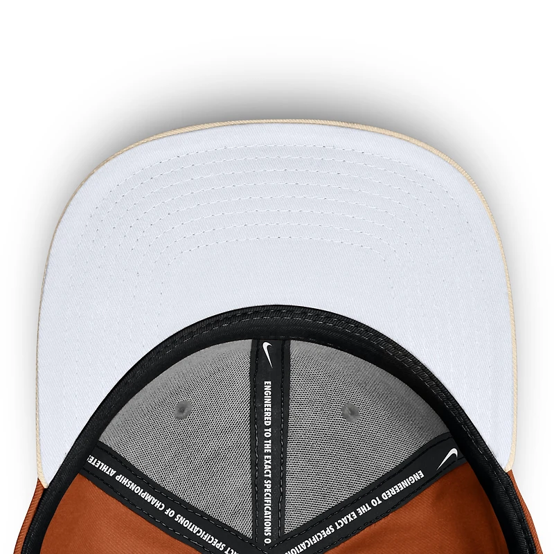 Casquette Nike Texas Longhorns Pro Legacy Snapback Orange/Crème pour homme