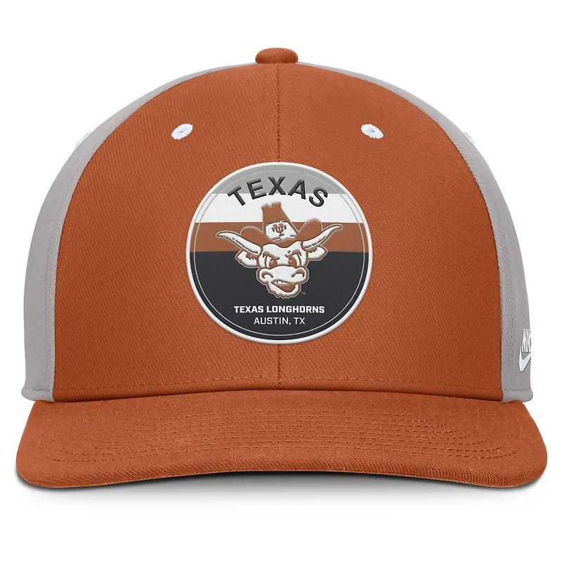 Men's Nike Texas Orange/Gray Texas Longhorns Prep Pro Performance Snapback Hat