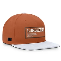 Casquette Nike Texas Longhorns 2025 On-Field Patch Pro Dri-FIT Snapback Orange/Blanc pour homme
