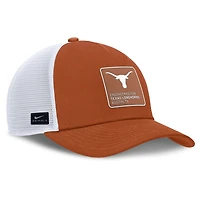 Casquette ajustable Nike Texas Longhorns 2025 On-Field Rise Engineered Trucker pour homme, orange/blanc