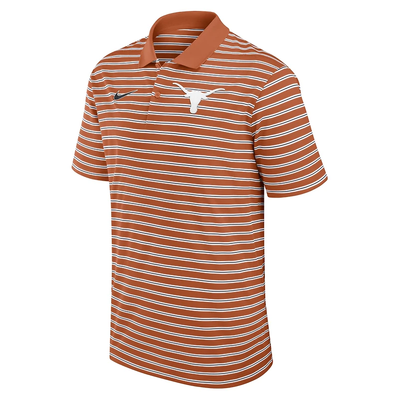 Men's Nike Texas Orange/White Longhorns Primetime Victory Striped Dri-FIT Polo