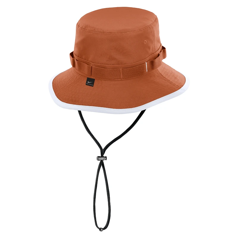 Chapeau bob Nike Texas Orange Longhorns 2024/25 On-Field Apex Performance Boonie pour homme
