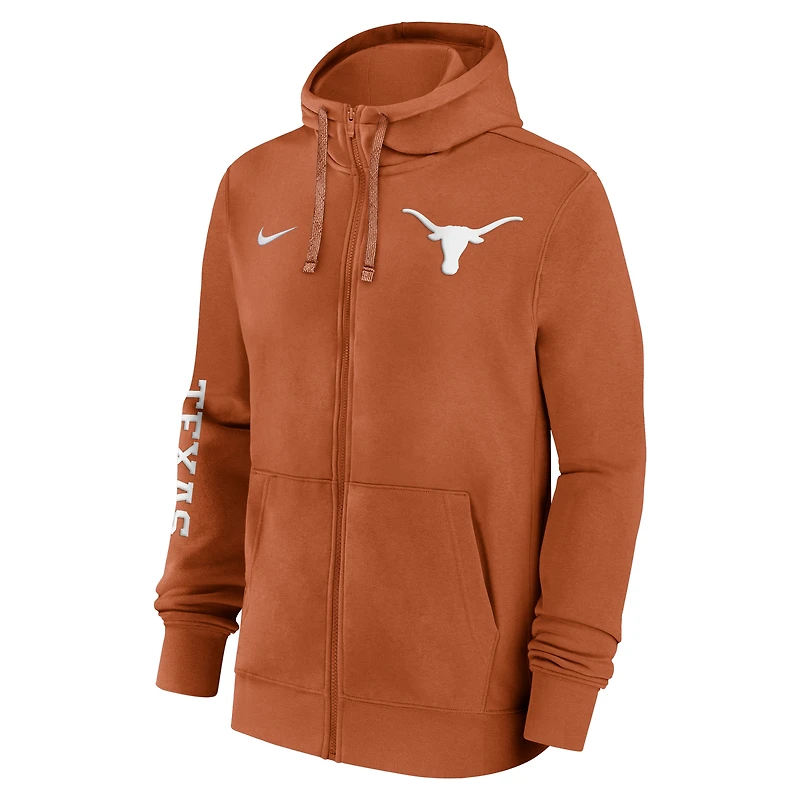Men's Nike Texas Orange Longhorns 2024 Sideline Full-Zip Hoodie