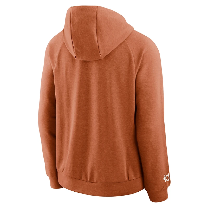 Sweat à capuche Nike Texas Orange Longhorns 2025 Courtside Basketball Practice Raglan Dri-FIT pour homme