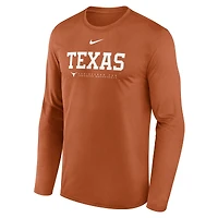 T-shirt à manches longues Nike Texas Orange Longhorns 2025 Courtside Basketball Shootaround Legend Dri-FIT pour homme
