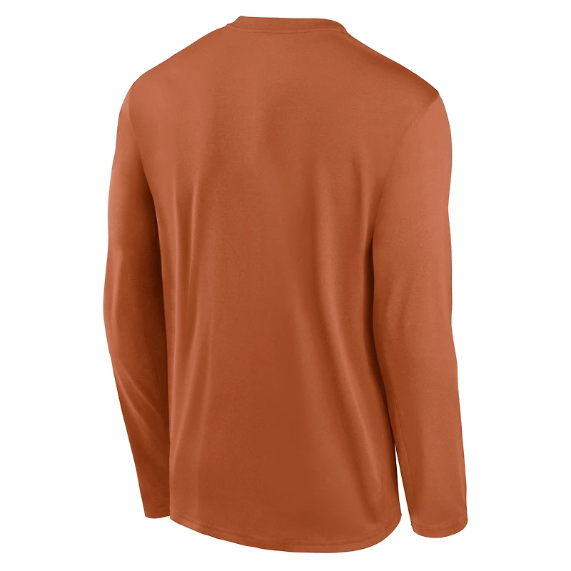 T-shirt à manches longues Nike Texas Orange Longhorns 2025 Courtside Basketball Shootaround Legend Dri-FIT pour homme