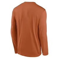T-shirt à manches longues Nike Texas Orange Longhorns 2025 Courtside Basketball Shootaround Legend Dri-FIT pour homme