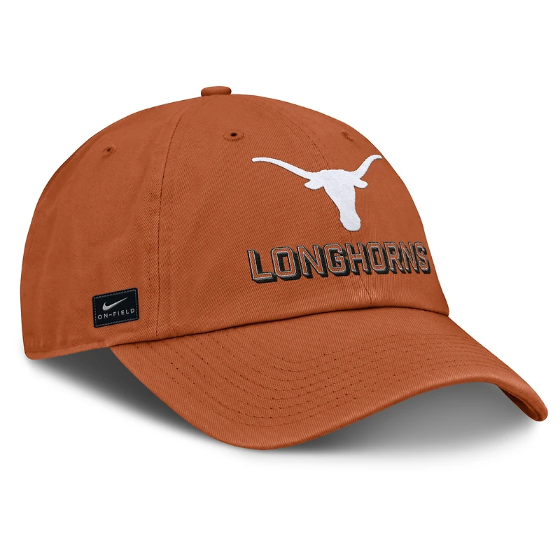 Casquette ajustable Nike Texas Orange Texas Longhorns 2025 On-Field Club pour homme