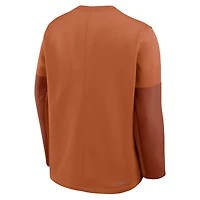 Men's Nike Texas Orange Longhorns 2025 Sideline Coach Therma-FIT Long Sleeve T-Shirt