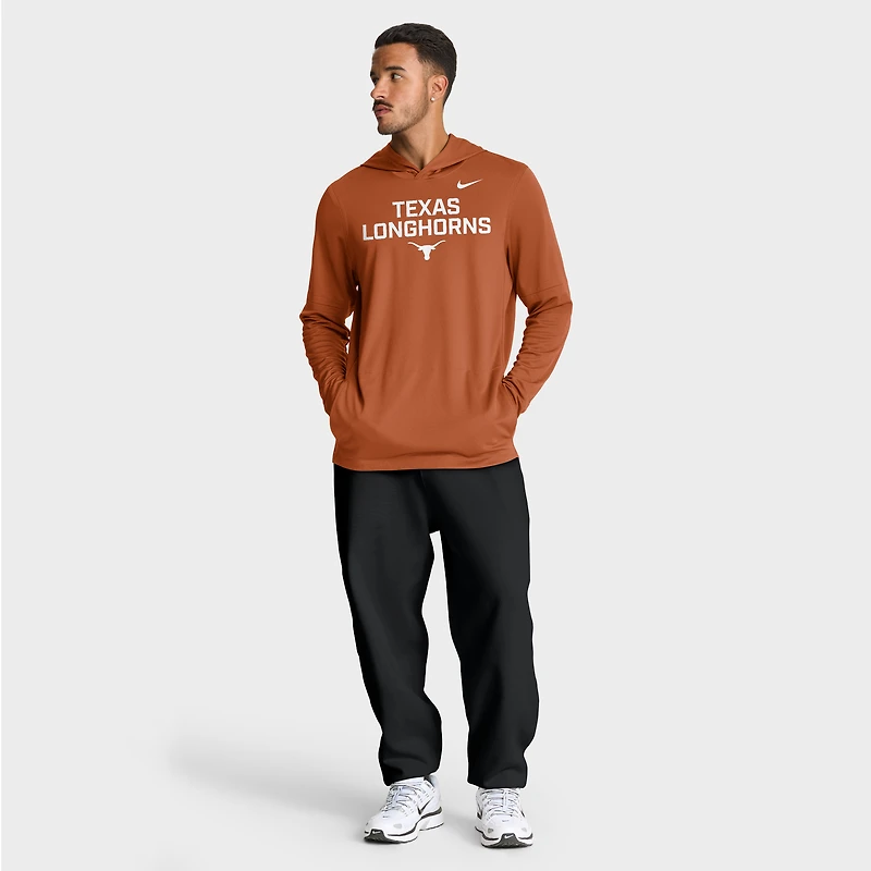 T-shirt à capuche et manches longues Nike Texas Orange Longhorns 2025 Sideline Dri-FIT pour homme