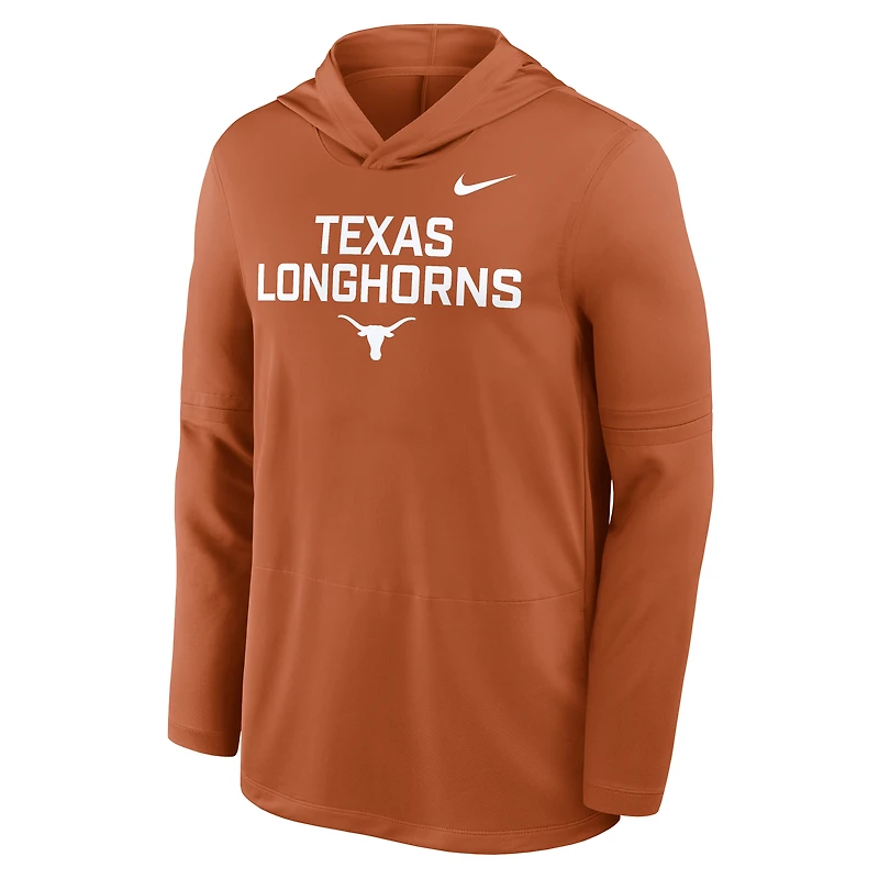 T-shirt à capuche et manches longues Nike Texas Orange Longhorns 2025 Sideline Dri-FIT pour homme