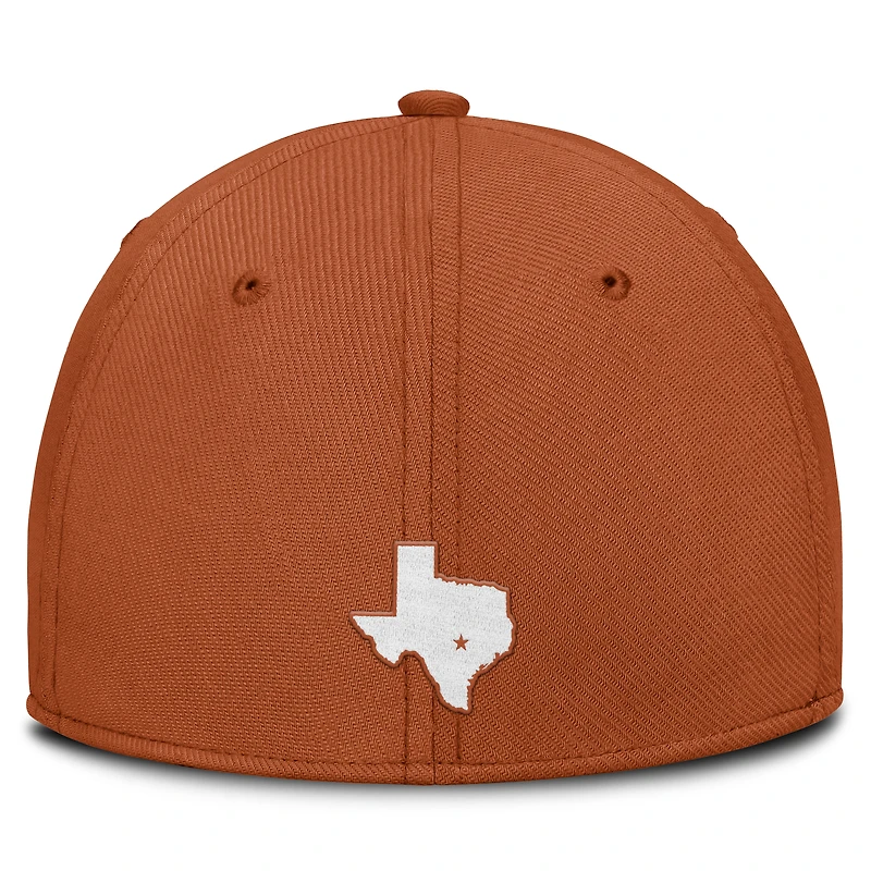 Casquette Nike Texas Orange Longhorns 2026 Dugout Coaches Dri-FIT Rise Swoosh Flex pour homme