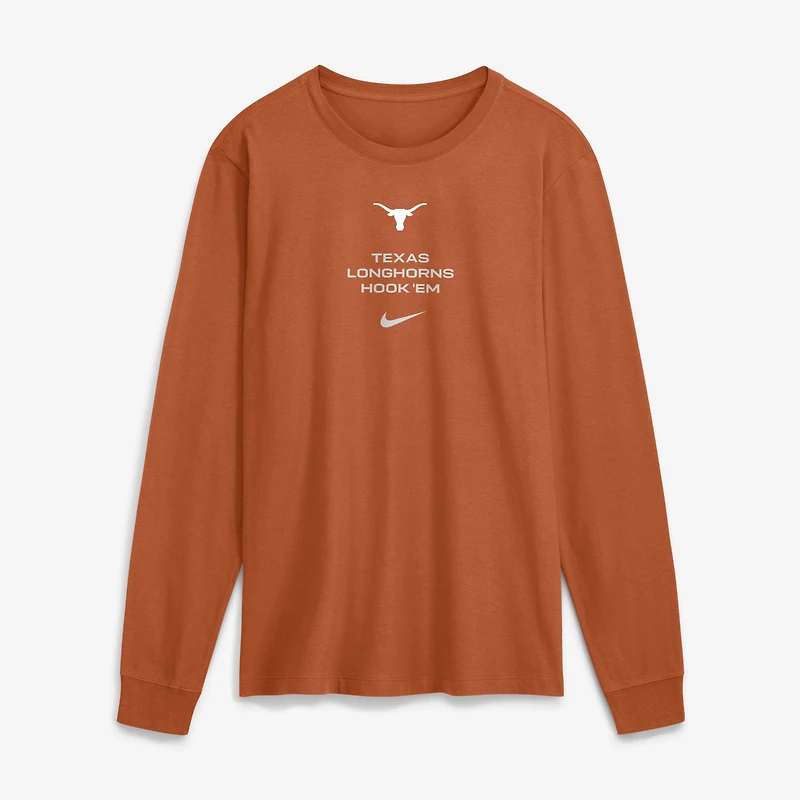 Men's Nike Texas Orange Longhorns 2026 Sideline Dri-FIT Long Sleeve T-Shirt