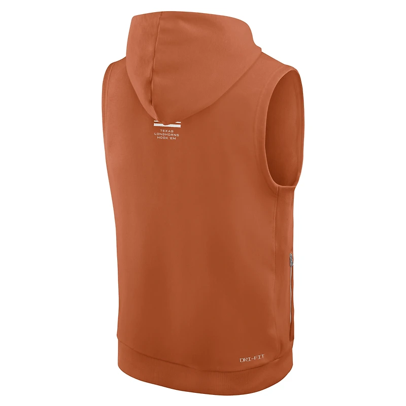 Men's Nike  Texas Orange Longhorns 2026 Sideline Sleeveless Dri-FIT Hoodie