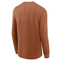 T-shirt à manches longues Nike Texas Orange Longhorns Basketball Icon Two-Hit pour homme