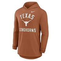 Men's Nike Texas Orange Longhorns Classic Arch Tri-Blend Dri-FIT Long Sleeve Hoodie T-Shirt
