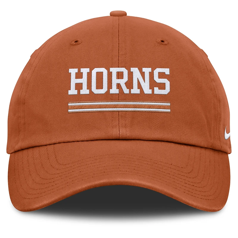 Casquette ajustable Nike Texas Orange Texas Longhorns Club Campus pour homme