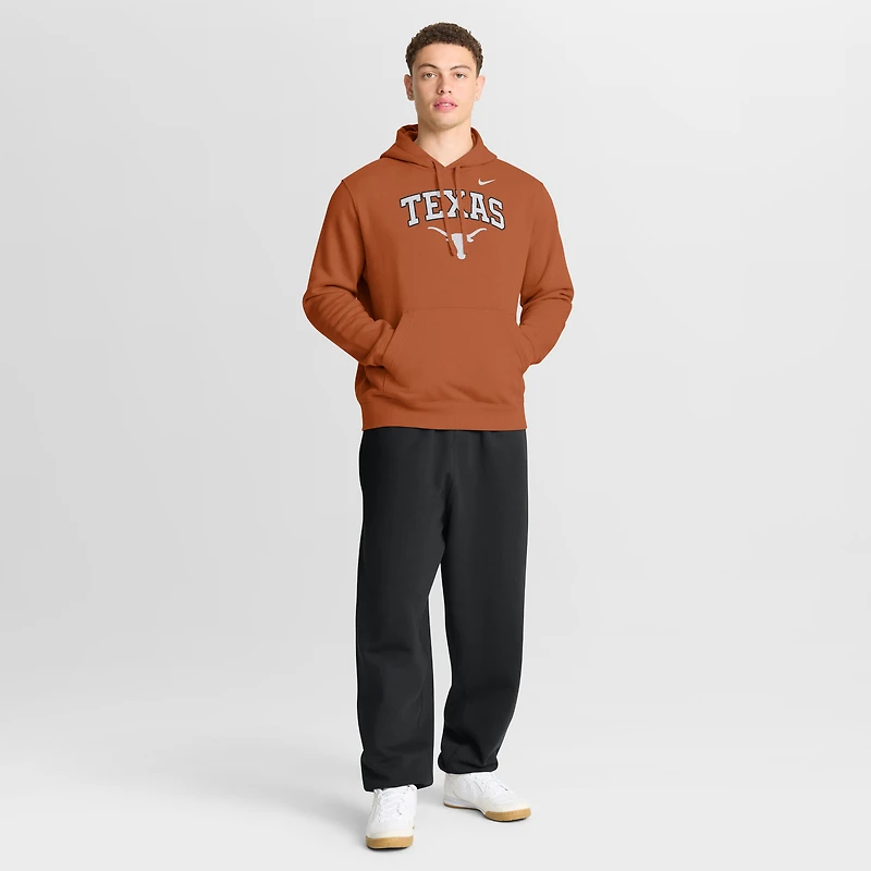 Men's Nike Texas Orange Longhorns Club Fleece Arch Pullover Hoodie