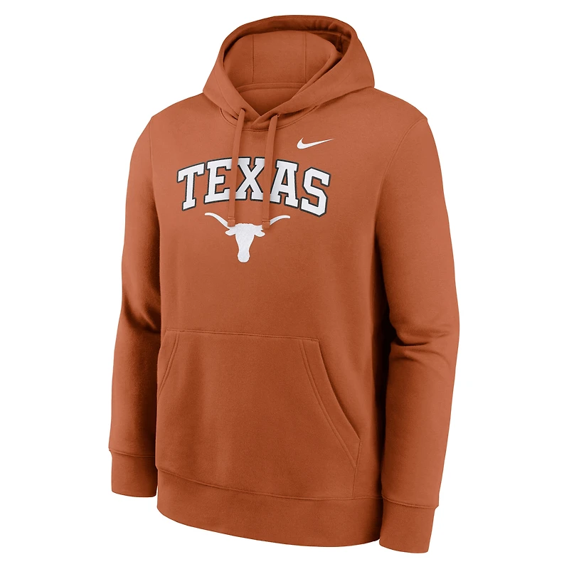 Men's Nike Texas Orange Longhorns Club Fleece Arch Pullover Hoodie