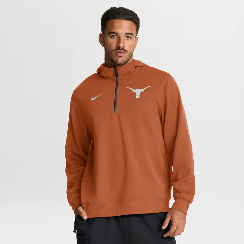 Sweat à capuche zippé Nike Texas Orange Longhorns Coaches Premium Dri-FIT pour homme