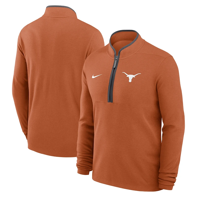 Men's Nike Texas Orange Longhorns Courtside Victory Dri-FIT Half-Zip Pullover