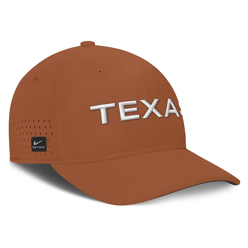 Men's Nike Texas Orange Longhorns Gameday Aerobill Swooshflex Dri-FIT Hat