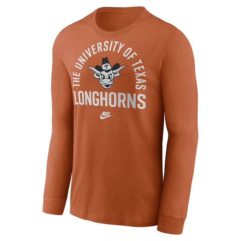 T-shirt à manches longues Nike Texas Orange Longhorns Legacy Arched Logo pour homme