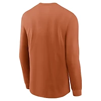 Men's Nike Texas Orange Longhorns Legacy Arched Logo Long Sleeve T-Shirt